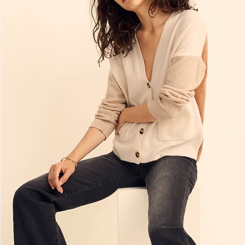Madewell Kent boxy colorblock cardigan XS